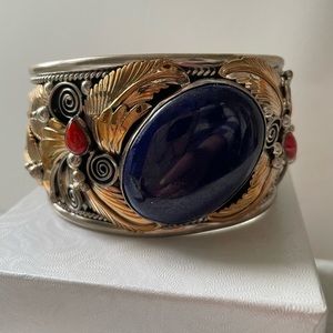 Deep Blue Lapis cuff Bracelet